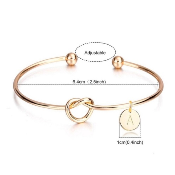 Rose Gold Initial Knot Bracelet - Picture 5 of 6